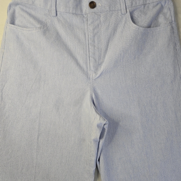 NWT J. Crew Factory Cropped Pants Blue White Stripe High Rise Wide Leg 29 - Picture 3 of 12